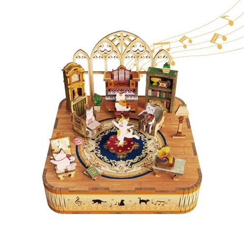 Cats Family Rotating Music Box